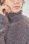 maglia lunga e ampia in maglia bouclé di cachemire e seta multicolor - BOBOUTIC 