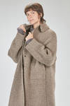 under the knee coat, wide, in double reversible wool, polyester, yak, mohair and elastan knit - BOBOUTIC 