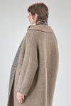 under the knee coat, wide, in double reversible wool, polyester, yak, mohair and elastan knit - BOBOUTIC 