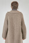 under the knee coat, wide, in double reversible wool, polyester, yak, mohair and elastan knit - BOBOUTIC 