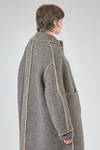 under the knee coat, wide, in double reversible wool, polyester, yak, mohair and elastan knit - BOBOUTIC 