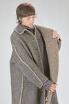 under the knee coat, wide, in double reversible wool, polyester, yak, mohair and elastan knit - BOBOUTIC 