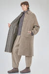 under the knee coat, wide, in double reversible wool, polyester, yak, mohair and elastan knit - BOBOUTIC 