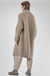 under the knee coat, wide, in double reversible wool, polyester, yak, mohair and elastan knit - BOBOUTIC 