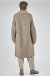 under the knee coat, wide, in double reversible wool, polyester, yak, mohair and elastan knit - BOBOUTIC 