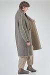under the knee coat, wide, in double reversible wool, polyester, yak, mohair and elastan knit - BOBOUTIC 