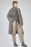 under the knee coat, wide, in double reversible wool, polyester, yak, mohair and elastan knit - BOBOUTIC 