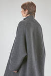 under the knee coat, wide, in double melange wool, yak, nylon and elastan knit - BOBOUTIC 