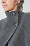 under the knee coat, wide, in double melange wool, yak, nylon and elastan knit - BOBOUTIC 