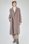 long and straight coat in soft melange cashmere, silk and polyester knit - BOBOUTIC 