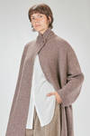 long and straight coat in soft melange cashmere, silk and polyester knit - BOBOUTIC 