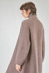 long and straight coat in soft melange cashmere, silk and polyester knit - BOBOUTIC 