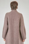 long and straight coat in soft melange cashmere, silk and polyester knit - BOBOUTIC 