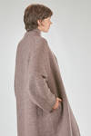 long and straight coat in soft melange cashmere, silk and polyester knit - BOBOUTIC 