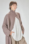 long and straight coat in soft melange cashmere, silk and polyester knit - BOBOUTIC 