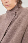 long and straight coat in soft melange cashmere, silk and polyester knit - BOBOUTIC 