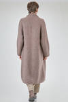 long and straight coat in soft melange cashmere, silk and polyester knit - BOBOUTIC 