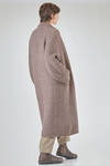 long and straight coat in soft melange cashmere, silk and polyester knit - BOBOUTIC 