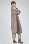 long and straight coat in soft melange cashmere, silk and polyester knit - BOBOUTIC 