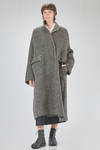 long and wide coat in micro-spun wool, polyamide, yak, mohair and elastan double knit - BOBOUTIC 