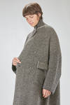 long and wide coat in micro-spun wool, polyamide, yak, mohair and elastan double knit - BOBOUTIC 