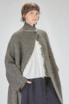 long and wide coat in micro-spun wool, polyamide, yak, mohair and elastan double knit - BOBOUTIC 