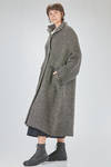 long and wide coat in micro-spun wool, polyamide, yak, mohair and elastan double knit - BOBOUTIC 