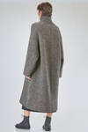 long and wide coat in micro-spun wool, polyamide, yak, mohair and elastan double knit - BOBOUTIC 