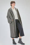long and wide coat in micro-spun wool, polyamide, yak, mohair and elastan double knit - BOBOUTIC 
