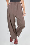 wide trousers in light basketweave wool and cotton knit with thin vertical stripe tone on tone - BOBOUTIC 