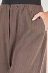 wide trousers in light basketweave wool and cotton knit with thin vertical stripe tone on tone - BOBOUTIC 