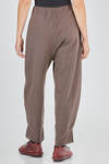 wide trousers in light basketweave wool and cotton knit with thin vertical stripe tone on tone - BOBOUTIC 