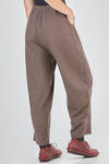 wide trousers in light basketweave wool and cotton knit with thin vertical stripe tone on tone - BOBOUTIC 