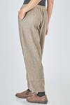 wide trousers in tweed style basketweave wool, cashmere, cotton and nylon knit - BOBOUTIC 