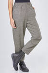 pantalone morbido in leggero tweed pepe e sale di lana vergine, cachemire ed elastan - CINI 