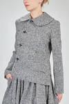 giacca al fianco, asimmetrica, in tweed sfumato di lana e nylon - COMME des GARÇONS - COMME des GARÇONS 