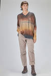 maglia lunga e ampia in garza rasata di cachemire stampata - F-CASHMERE by FISSORE 