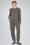 long and straight jacket, in embossed new wool and silk gauze - FORME D' EXPRESSION 