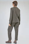 long and straight jacket, in embossed new wool and silk gauze - FORME D' EXPRESSION 