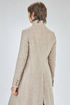 long and slim coat in monochromatic cotton and polyamide Prince of Wales - FORME D' EXPRESSION 