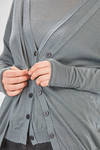 long and wide cardigan in light plain cashmere and silk knit - ISABEL BENENATO 