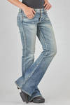jeans 5 tasche in denim stretch e stone washed di cotone e poliuretano - JUNYA WATANABE 