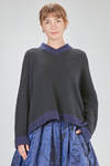 hip-length sweater, wide, in soft cashmere and silk knit - LUSSI 