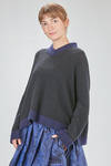 hip-length sweater, wide, in soft cashmere and silk knit - LUSSI 