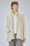 long and straight cardigan in soft hand-knitted cashmere and silk yarn - LUSSI 