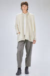 long and straight cardigan in soft hand-knitted cashmere and silk yarn - LUSSI 