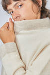 long and straight cardigan in soft hand-knitted cashmere and silk yarn - LUSSI 