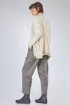 long and straight cardigan in soft hand-knitted cashmere and silk yarn - LUSSI 