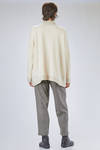 long and straight cardigan in soft hand-knitted cashmere and silk yarn - LUSSI 