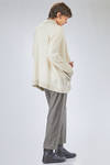 long and straight cardigan in soft hand-knitted cashmere and silk yarn - LUSSI 